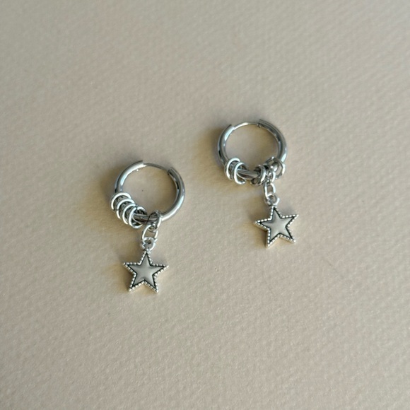 Star Hoop Earrings #2064 - Picture 3 of 5